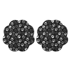 Pensura Car Coasters for Drinks Absorbent, 2 Pack Flower Shaped Dog Paw Print Car Cup Holder Coaster, 2.75" Non-Scratch Coasters, Auto Accessories for Women Men