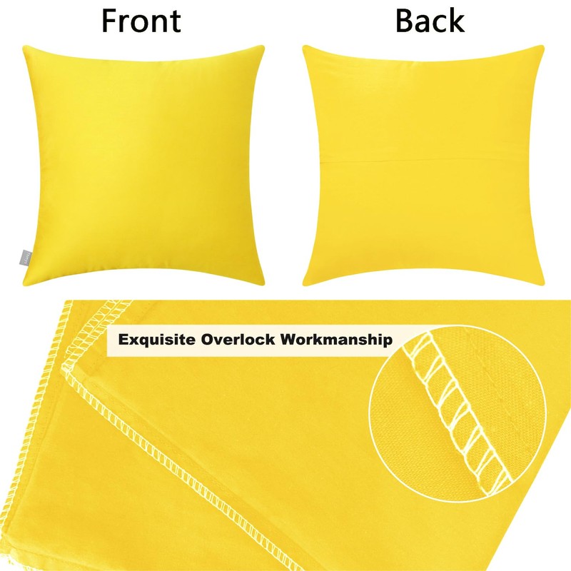 4-Pack Cotton Comfortable Solid Decorative Throw Pillow Case Square Cushion