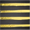 Creative Converting Black and Gold Foil Striped Napkins, 16 Count