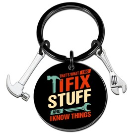 QUIHUD Gift For Men Dad Maintenance Man Mechanic Engineer Gift Fathers Day Birthday Gifts For Husband Grandpa Cool Uncle Gifts Handyman Carpenter Keychain