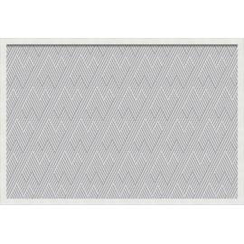 PinPix pin Cork Bulletin Board Made from Canvas, Modeco Zig Zag Grey 36x24 Inches 2 x 3 ft and Framed in Satin White Frame (PinPix-1508-36x24_FRBW26074)