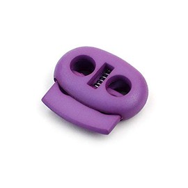 Ganzoo Cord Locks 2-Hole 4 mm, Pack of 5, Spring Clasp, Tanka, Cord Clamp for Ropes, Shoelaces, Cords, Cord, Backpack, Rubber Cord, Quick Release, Rope Stopper, Plastic, Purple