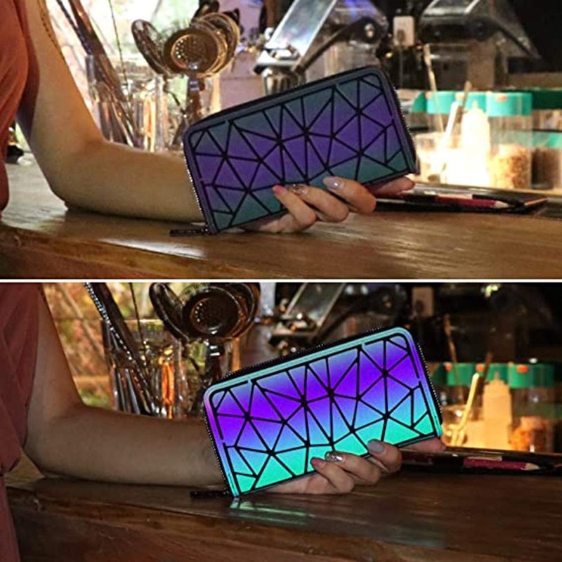Lumbor37 Cartera Ligera Colorida Crujiente Reflectante del Arco Iris Luminosa
