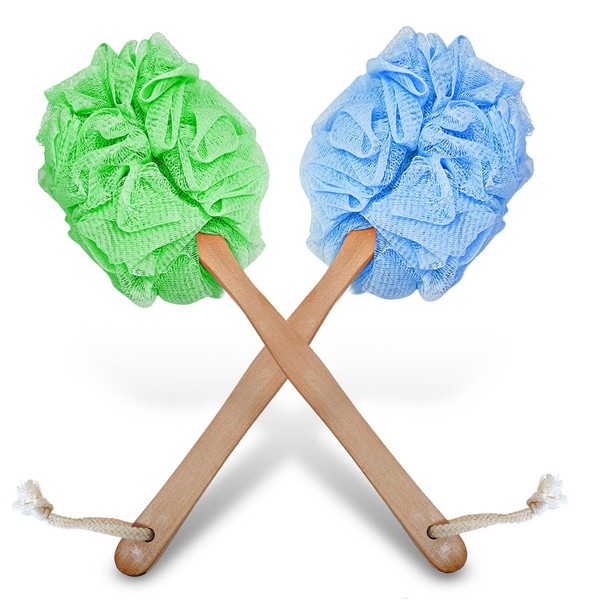 Loofah with Handle Exfoliating Skin Bath Mesh Sponge Luffa on