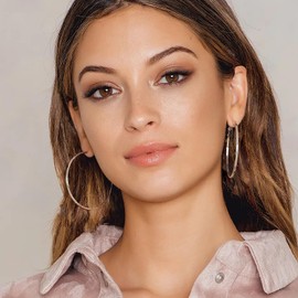 Sterling Silver Hoop Earrings For Women Large Silver Hoop Earrings Lightweight Big Silver Hoops For Women Medium Extra Large S925 Sterling Silver Hoops