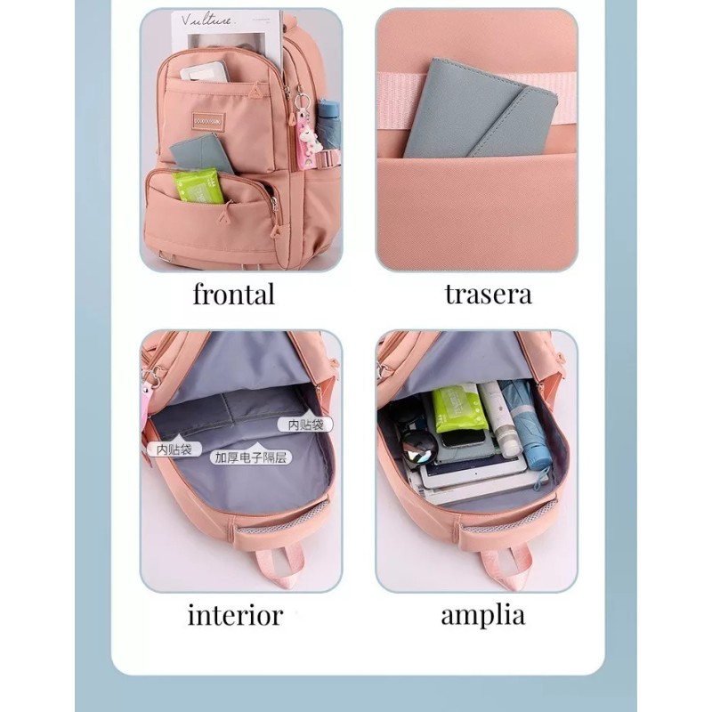 Pokachila Mochila Escolar Antirrobo Impermeable De Moda Para Niñas Segundarias
