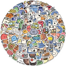 100Pcs Small Size Animal Travel Agent Stickers Packs for Boys Girls Teens Adults, Vinyl Waterproof Cute Cartoon Animals Decals for Diary Laptop Guitar Skateboard Luggage