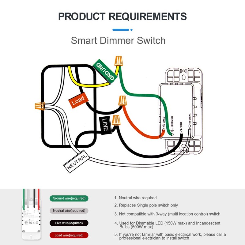 Smart Dimmer Switch, Micmi Smart WiFi Light Switch for Dimmable