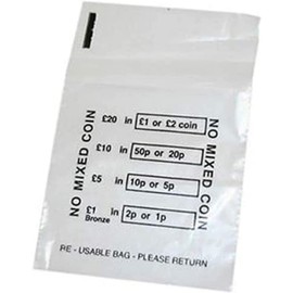 Angel Malone A Pack of Eco Friendly Coin Money Bank Bags Cash Handling Banking - UK Seller (1000)