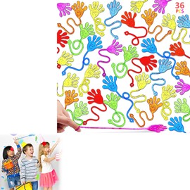 Comioke Gossip Hand Go, Clapping Hands, Gossip Hands, Party Bags, Pack of 36 for Children, Clapping Hands for Children, Gossip Hands Glibber, Goodbye Hand Party Bags, Sticky Slime Hands (Random