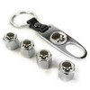 Garage-SixtySix Valve Caps Set Skull w Chrome with Keyring