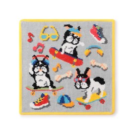 Faylor Nerly Skateboarder Handkerchief, gray, Free size