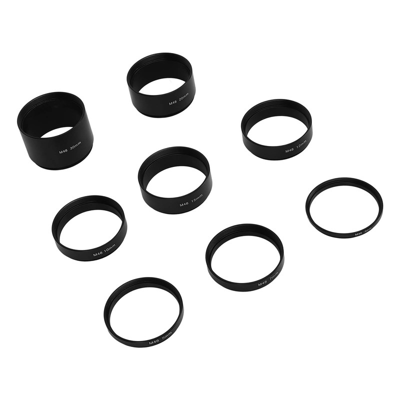 8 PCS M48X0.75 Focal Length Extension Tube Kit 3 5