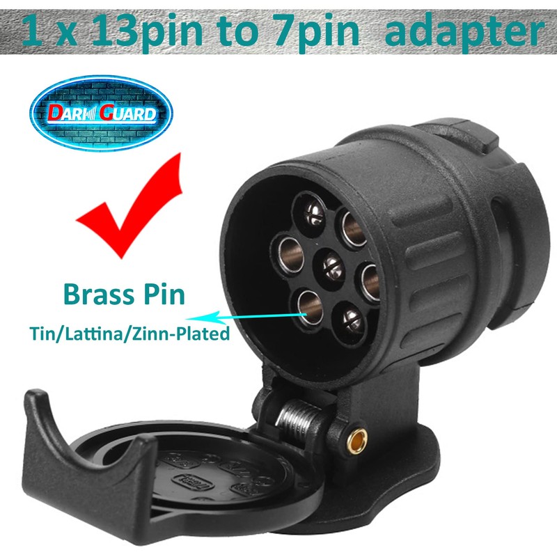 DARKGUARD 13pin To 7pin Towing Adaptor,Trailer Converter Adapter for Car