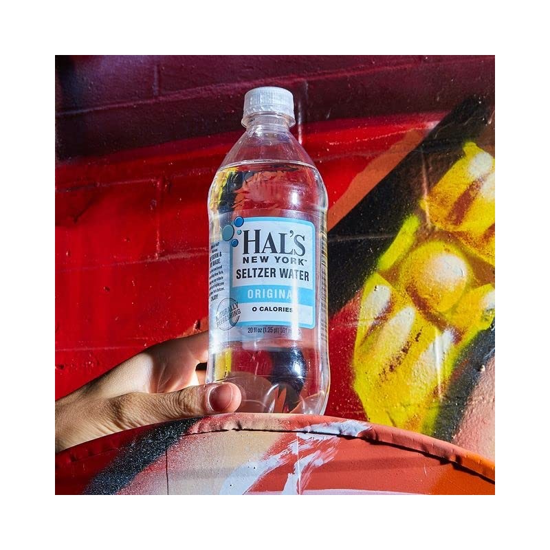 Hal's New York Seltzer Carbonated Original Sparkling Water, Zero Sugar,