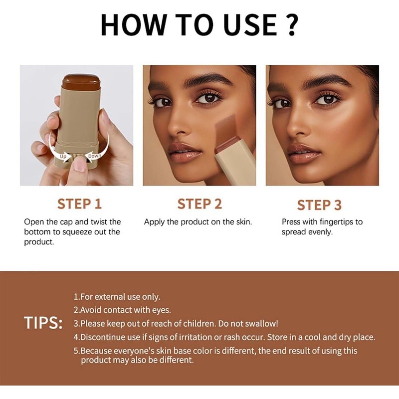 Foundation Stick Beauty Balm Serum Boosted Skin Tint,Solid Tinted Moisturizing
