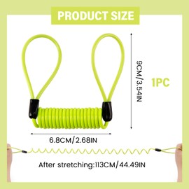 Memory Cable for Brake Disc Lock, Motorcycle Reminder Cable Disk Lock Cable, Safety Spring Reminder Cable, Memory Cable for Motorcycles, Scooters and Sports Bikes, Yellow