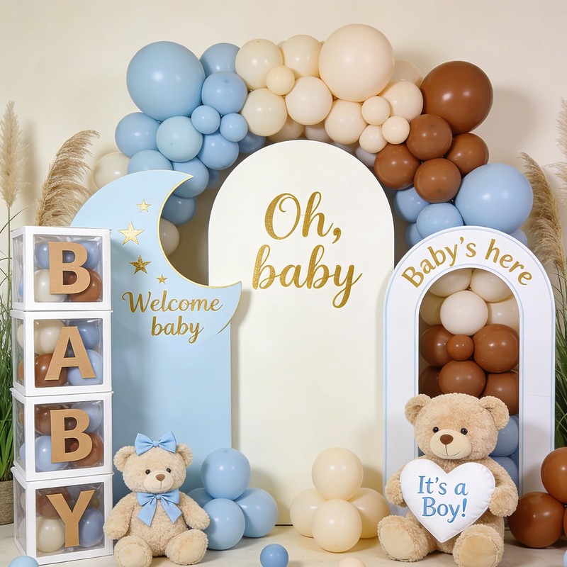 Blue Bear Baby Shower Boxes Decorations for Boy Baby Shower