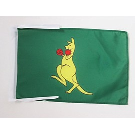 AZ FLAG Boxing Kangaroo Flag 18'' x 12'' Cords - Australian National Symbol - Australia Small Flags 30 x 45cm - Banner 18x12 in