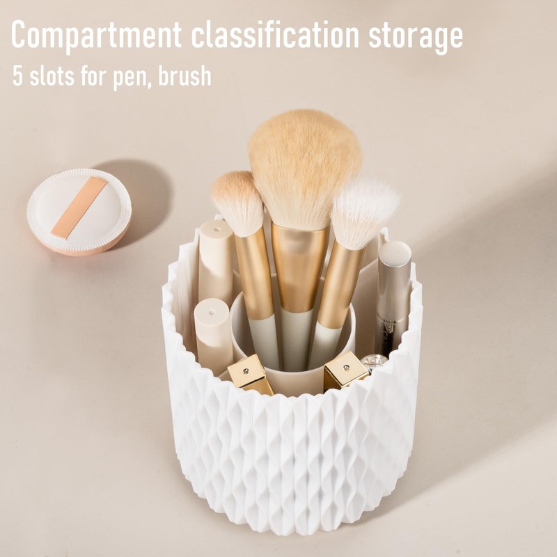 Anyoifax Makeup Brush Holder Organizer 360°Rotating Make Up Brushes Container