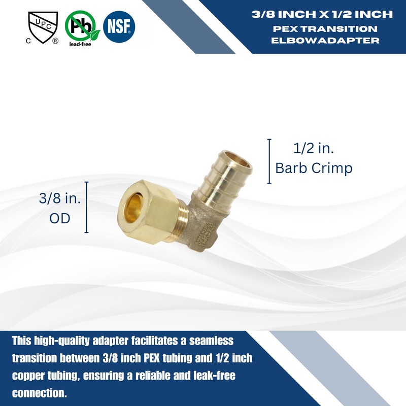 XFITTING OD Compression Pex 3/8 Inch x 1/2 Inch Pex