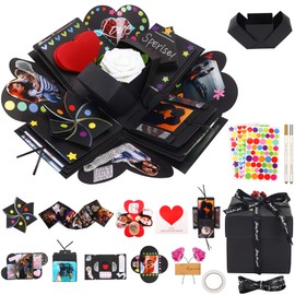 JANLOFO Surprise Box, Present Box, Surprise, Explosion Box, Album, DIY, Valentine's Day, Christmas, Gift, Birthday, Anniversary, Photo Storage, Square