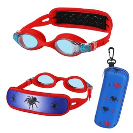RUIGAO 2PK Kids Swim Goggles Age 4-7, kids Goggles for Swimming,Spider/Bat Swimming Goggles for kids