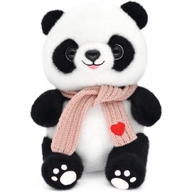Panda Stuffed Animal Plush Toy, Cute Panda Plushie Soft Panda Doll Toy for Girl or Girlfriend (Pink Scarf)