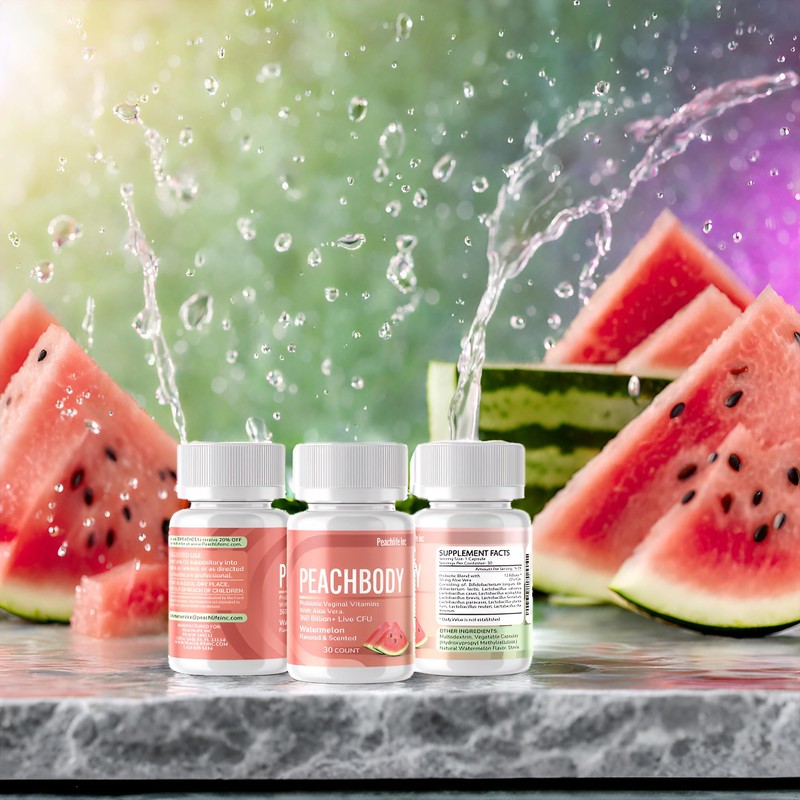 Peachlife Watermelon Flavored & Scented Probiotic Vaginal Suppositories | with