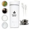 TRAVEL BREW Portable Travel Kettle with Tea Infuser- Mini Electric