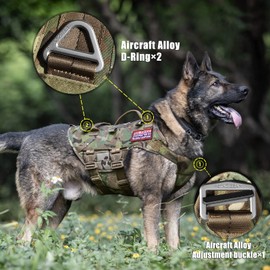 PETAC GEAR Tactical Dog Harness K9 Dog Training Vest Adjustable Padded Police Service Dog Working MOLLE Vests for Large Medium Dogs Mals GSD Lab… …
