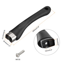 sourcing map Pan Replacement Handle Black 7.8inch with Screw Nonstick Saucepan Cookware Skillet Stainless Steel Handle