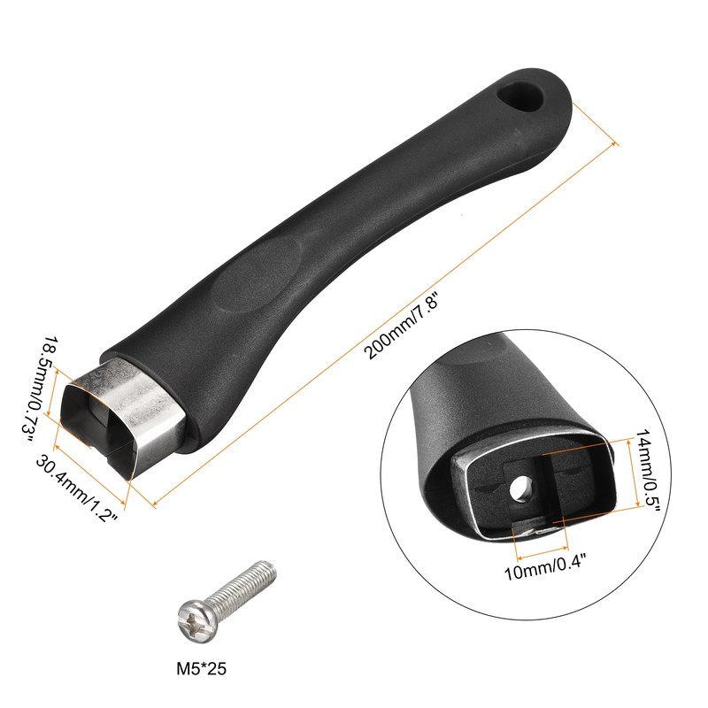 sourcing map Pan Replacement Handle Black 7.8inch with Screw Nonstick