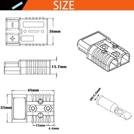 CESFONJER 50A Battery Connector, Battery Quick Connect Disconnect Connector Plug Kit, Fits 6-10 AWG Wire, for Car, Motorhome, Caravan, Camper, Boat (Blue)