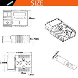 CESFONJER 50A Battery Connector, Battery Quick Connect Disconnect Connector Plug Kit, Fits 6-10 AWG Wire, for Car, Motorhome, Caravan, Camper, Boat (Blue)