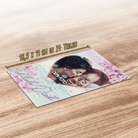 PR Print Royal Photo Puzzle with Heart Motif - I Love You - Includes Envelope with Gold Inlay - Gift for Couples, Love, Valentine's Day - Printed with a Picture - 24 Pieces - 24 Pieces