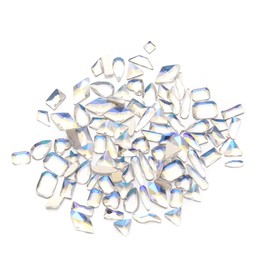 FOMIYES 100pcs Nail Art Rhinestones Set White Manicure Charms Assorted Diamond Stickers for Nail Decorations for Professional Manicure and Creative Designs