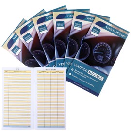 Motiskyy 6 Pcs Vehicle Mileage Log Book for Car Auto Mileages Expense Record Notebook Tracker Vehicle Expenses Journal Business Bookkeeping for Driving, 6.3 x 3.3 Inch 32 Pages Each (Mileage)