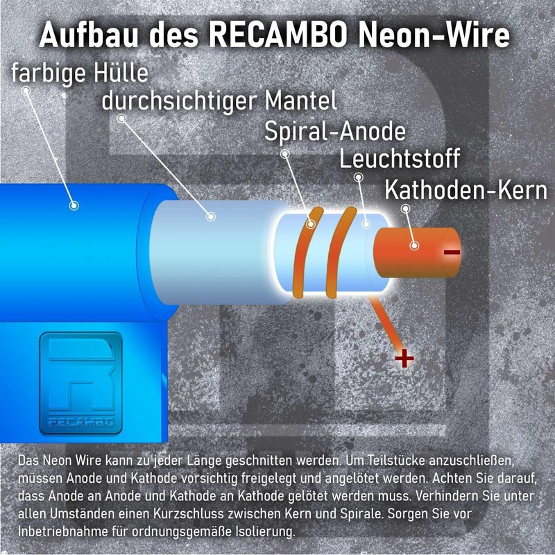 Recambo 2 m EL Wire LED Ambient Lighting, 12 V