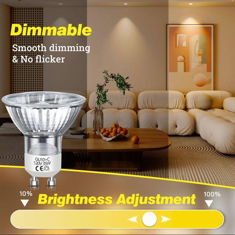 Blakapoo GU10 Halogen Bulb 35W, 120V Dimmable Halogen Light Bulbs