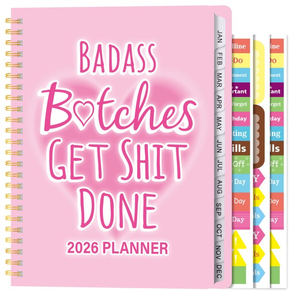 Xqumoi 2026 A5 Planner - Pink Bitches Sweary 2026 Weekly