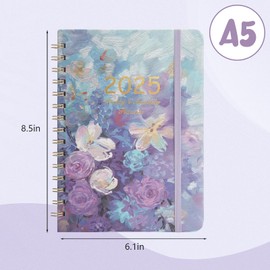 lelewangluo 2025 Diary, Diary 2025 Week to View from Jan. 2025 to Dec. 2025, A5 Diary 2025 with Hard Cover, 21.5 x 15.5x 1.6 cm (blue)