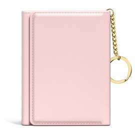 Rouidr Women's Leather Wallet, RFID Blocking, Small Slim Trifold Wallet with 7 Card Slots & ID Window(Z-Pink)
