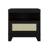 Manhattan Comfort Sheridan Cane Mid Century Modern Nightstand with 1