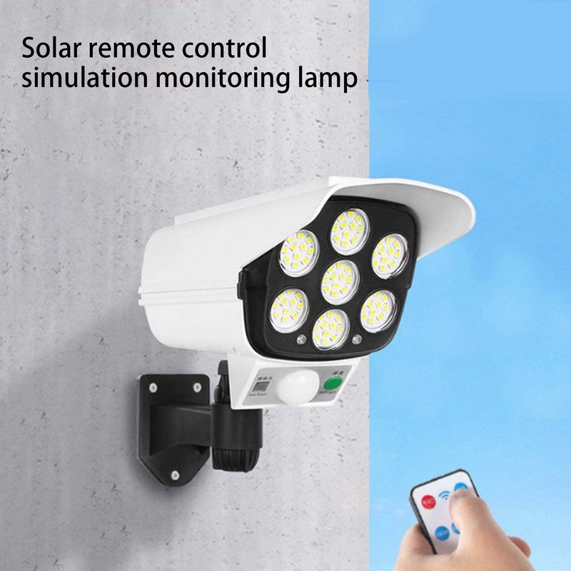 Solar LED Wall Light Simulated Camera Induction Lamp Remote Control