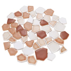 sourcing map 500g/1.1LB Irregular Ceramics Mosaic Tiles, 2.3-4.2 cm Bulk Stained Ceramic Mosaic Pieces Stones Mosaic Kits for DIY Art Craft Projects Home Decor, Mixed Brown