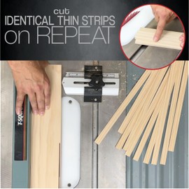 Peachtree Woodworking Supply Thin Rip Jig Table Saw Jig for Making Repetitive Narrow Strip Cuts on Table Saws with 3/4" x 3/8" Miter Slots •Also Works with Many Router Tables and Band Saws