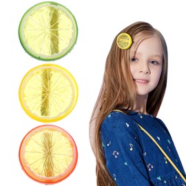 NOLITOY 3pcs Lemon Hair Clips, Cute Fruit Hairpin Anti-slip Bangs Side Barrettes Lemon Duckbill Clip for Girls Women