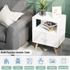Aenuert Night Stand, White Kids Nightstand with Drawer, Nursery Side