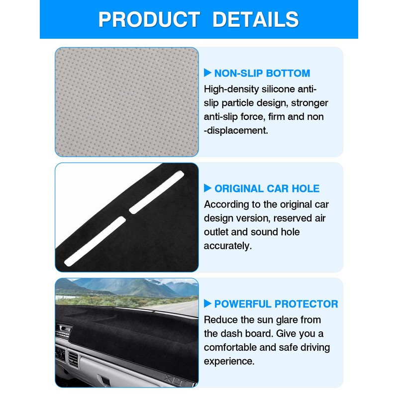 Autorder Dashboard Cover Mat for 1992-1996 Ford F150 F250 F350